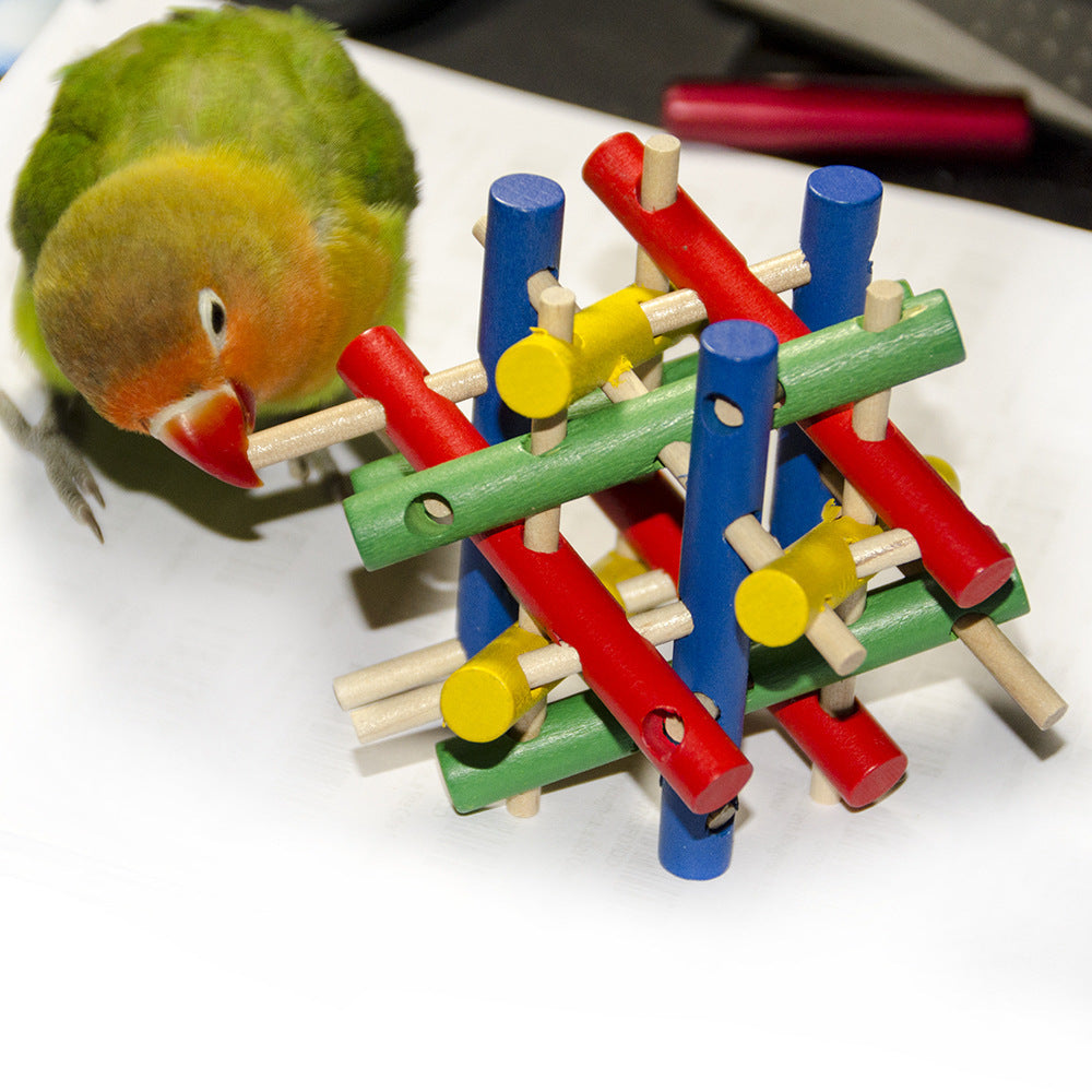 Bird Parrot Chewing Toys，Parrot Chewing Toys for Large Bird Greys Parrots Doves Macaws Cockatoo Wooden Block Toys for Climbing， Chewing， Unraveling and Preening