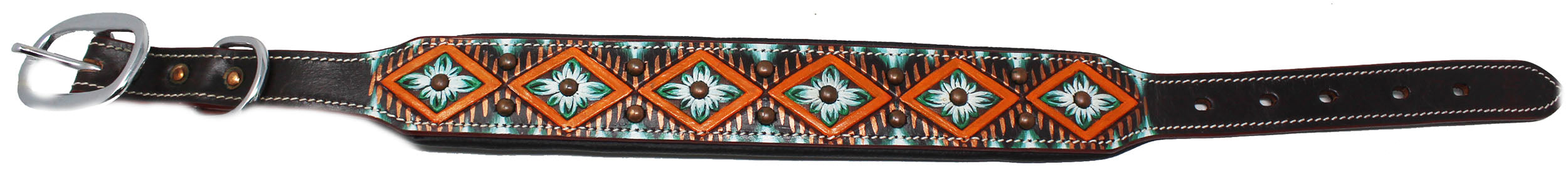 Small 13''- 17'' Rhinestone Dog Puppy Collar Crystal Cow Leather Western 6035OR