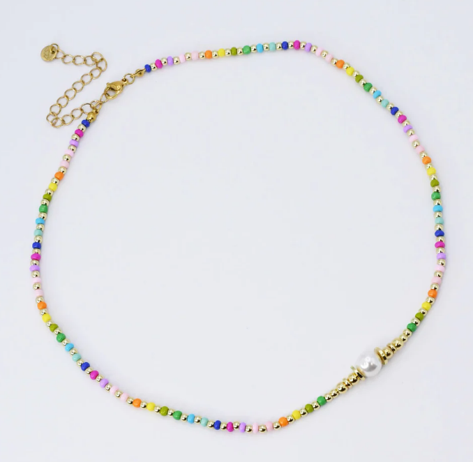 PRE-ORDER Be Happy Gemstone Necklace shipped apx 4/30
