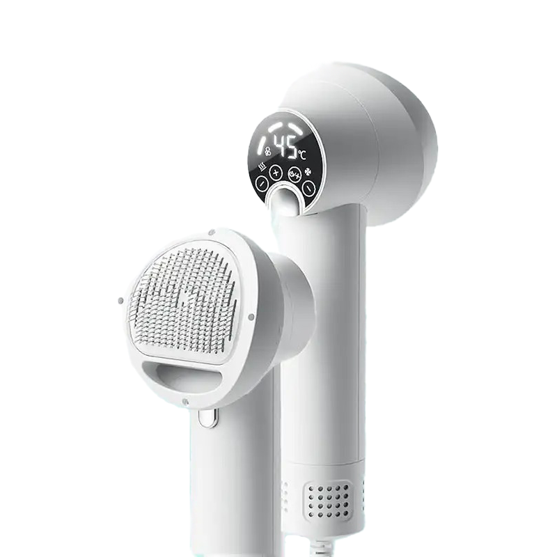 Pet Hair Dryer Brush | Silent 2-in-1 Grooming Dryer for Dogs & Cats | Adjustable Temperature