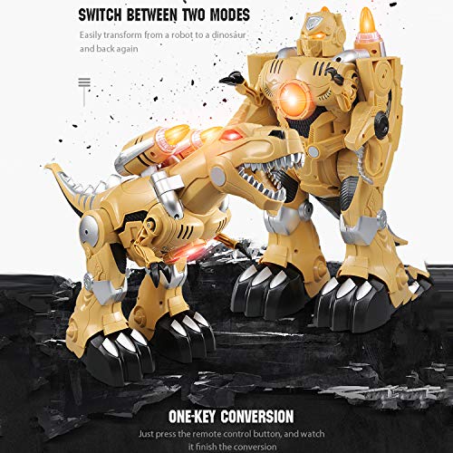 Yarmoshi RC Dinosaur Robot with Remote Control and USB Charger for Boys and Girls Age 5+