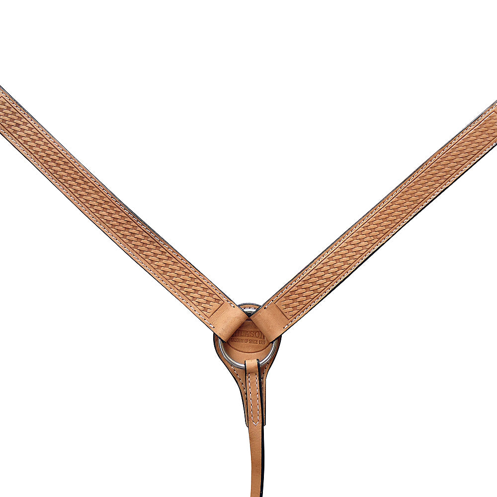 57BH Hilason Western Horse Breast Collar American Leather Tan Hand Tool Basket