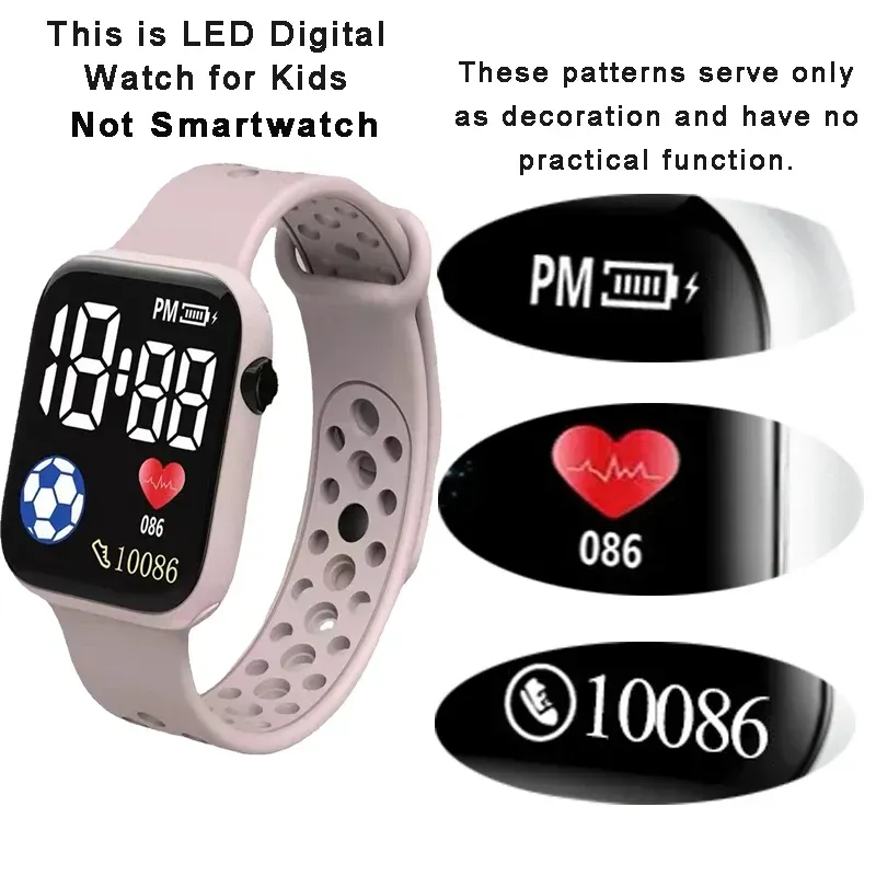LIUYANGTIAN NEW LED Digital Watch For Kids Boys Girls Football Sports Watches Silicone Digital Watch Casual Childrens Electronic Wristwatch