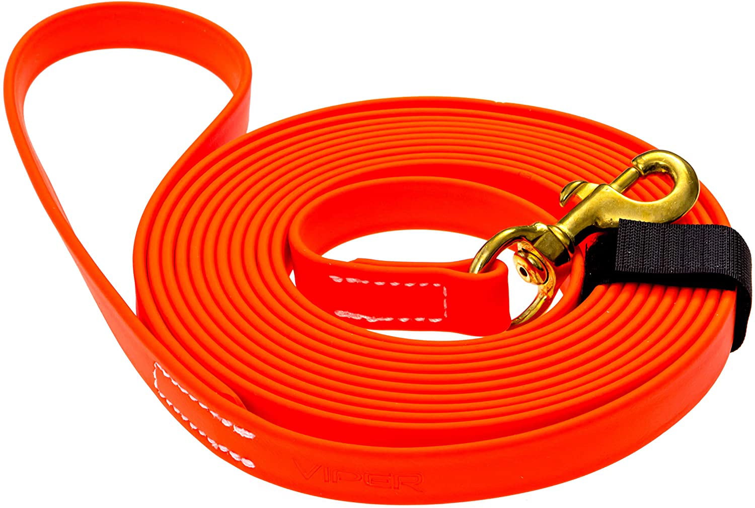 Viper - Biothane K9 Working Dog Leash Waterproof Lead for Tracking Training Schutzhund Odor-Proof Long Line with Solid Brass Snap for Puppy Medium and Large Dogs(Orange: W: 3/8