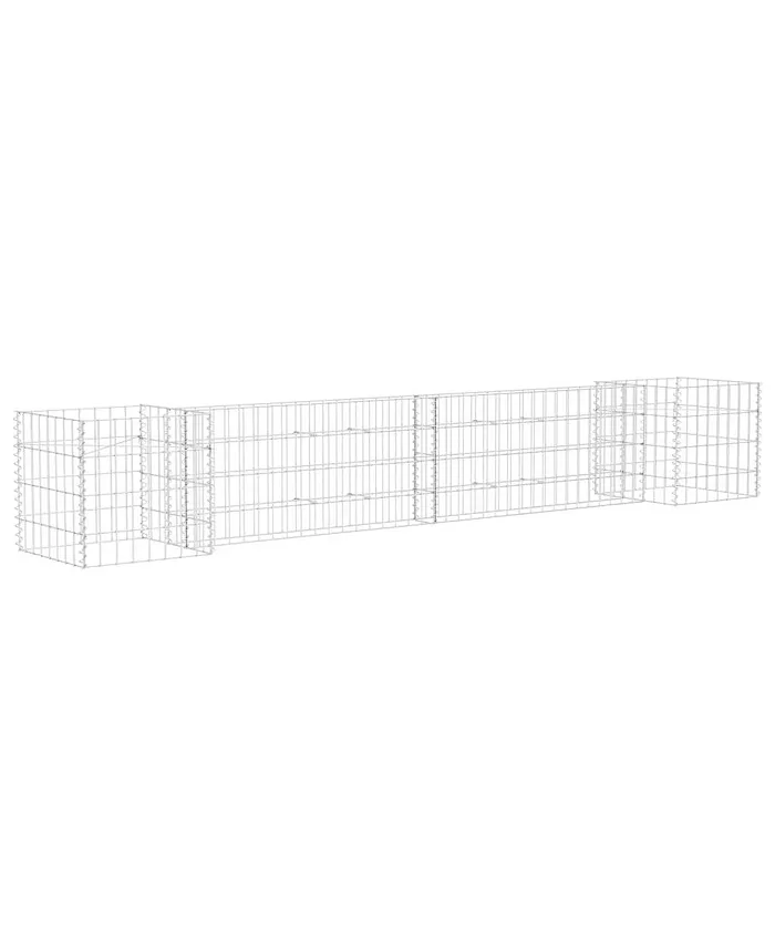vidaXL H-Shaped Gabion Planter Steel Wire 102.4