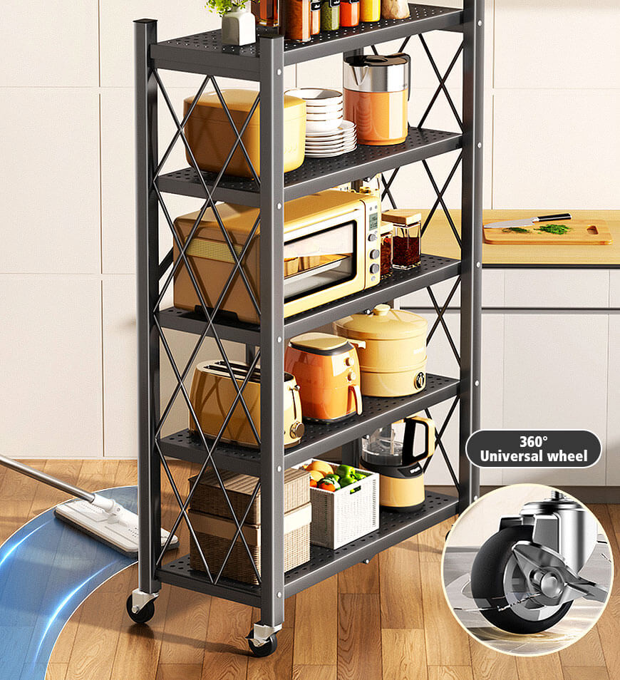 🔥LAST DAY 70% OFF🔥Heavy Duty Foldable Metal Organizer Shelves with Wheels