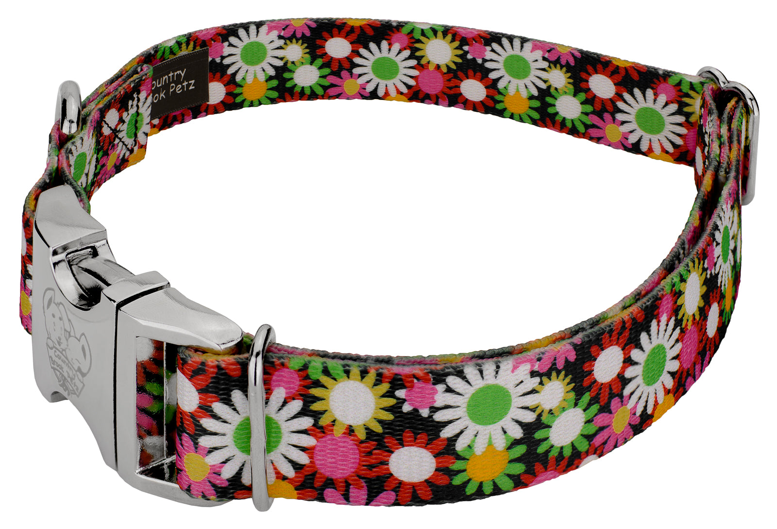 Country Brook Petz® Premium Daisy Fields Dog Collar and Leash， Medium