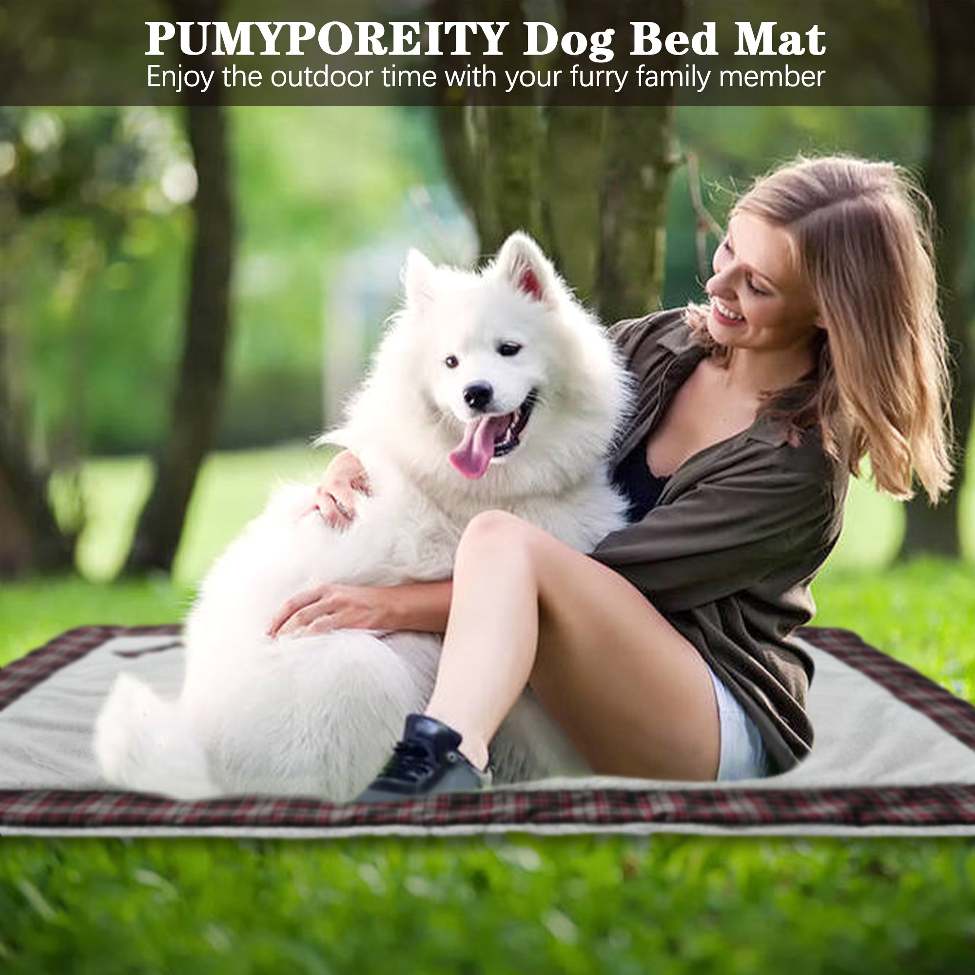 PUMYPOREITY Dog Bed Mat， Dog Crate Pad， Dog beds for Large Dogs Cats， Plush Pet Beds， Dog Kennel Pad， Super Soft， Washable