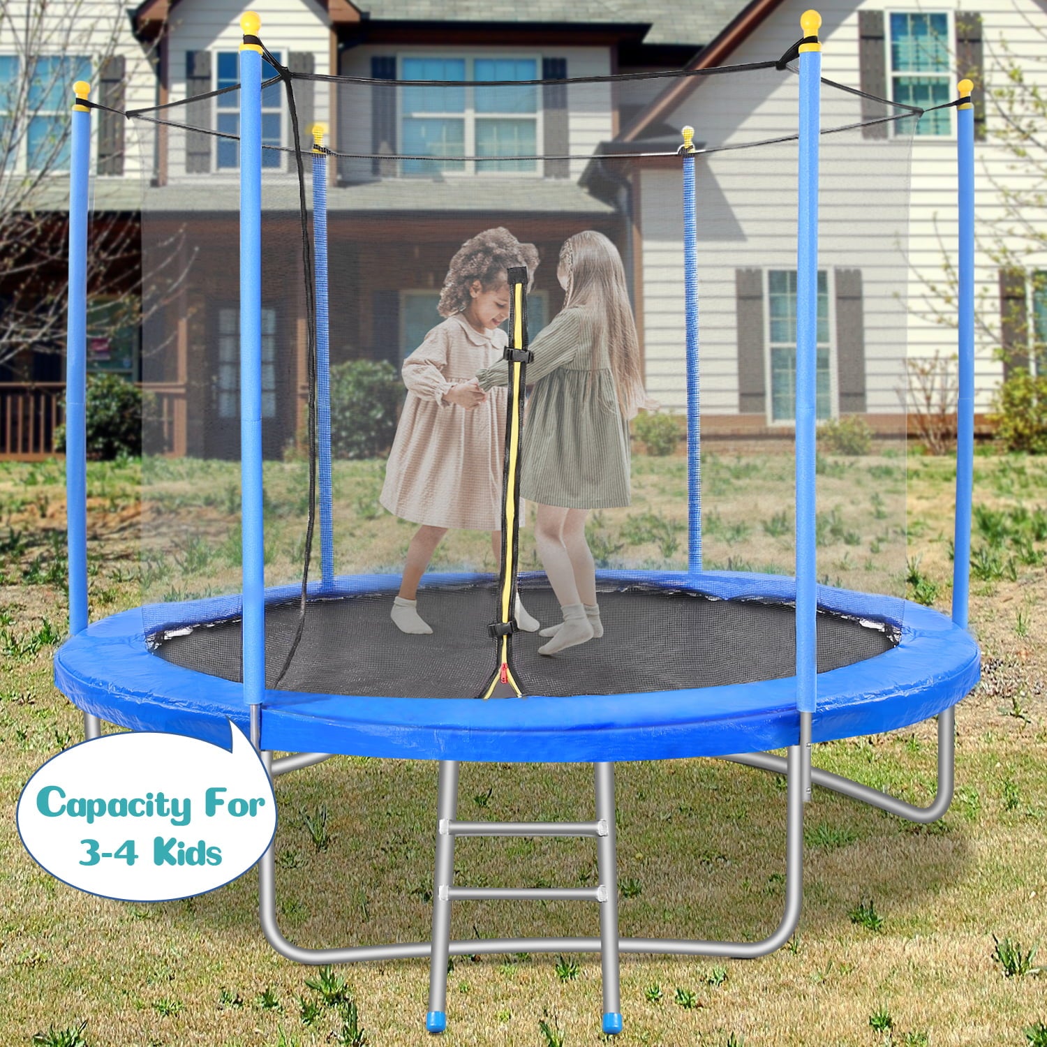 Maxkare 10FT Trampoline with Safety Enclosure for kids and adults， 264 lbs Weight Capacity Outdoor