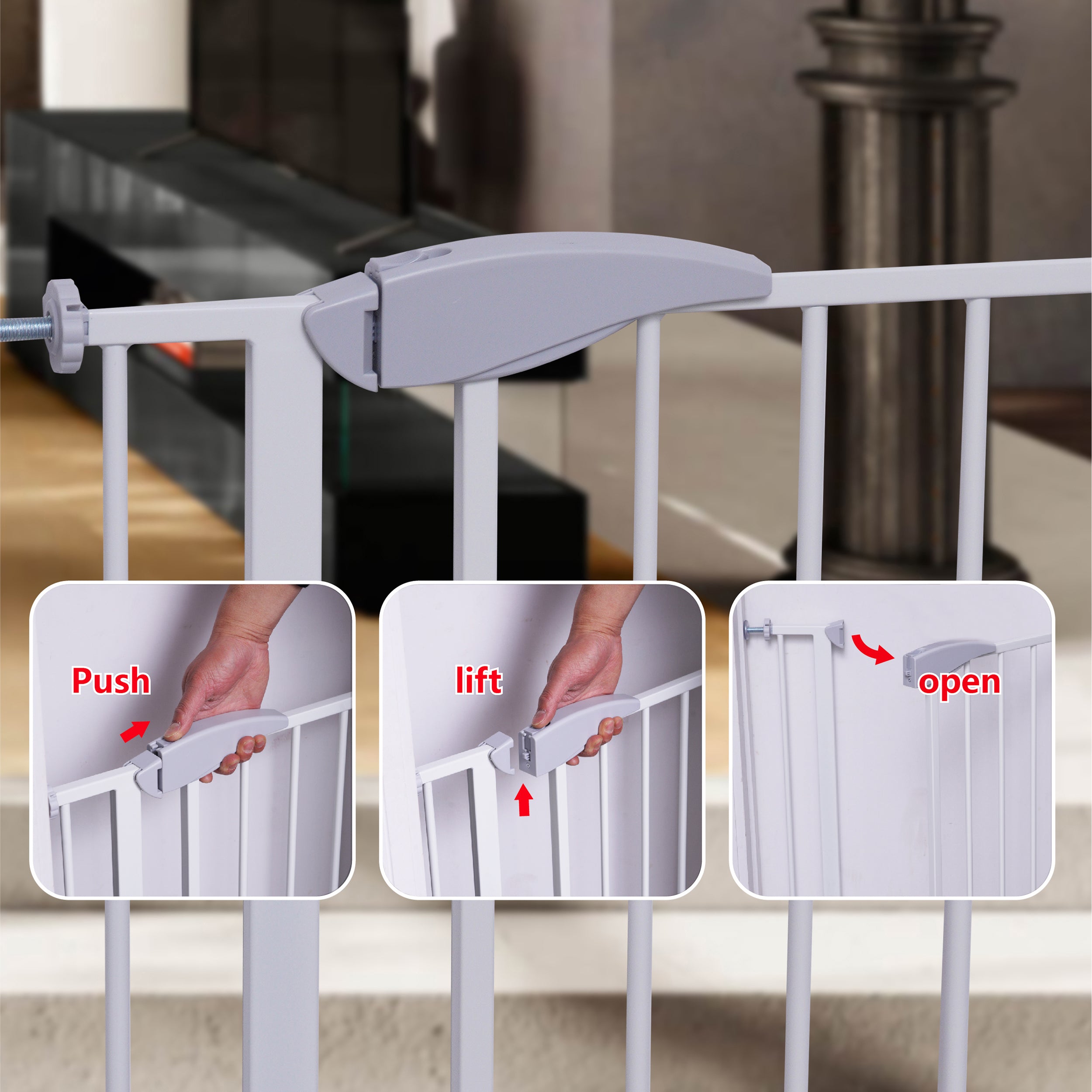 INOLAIT Baby Gate for Doorways and Stairs，29.5