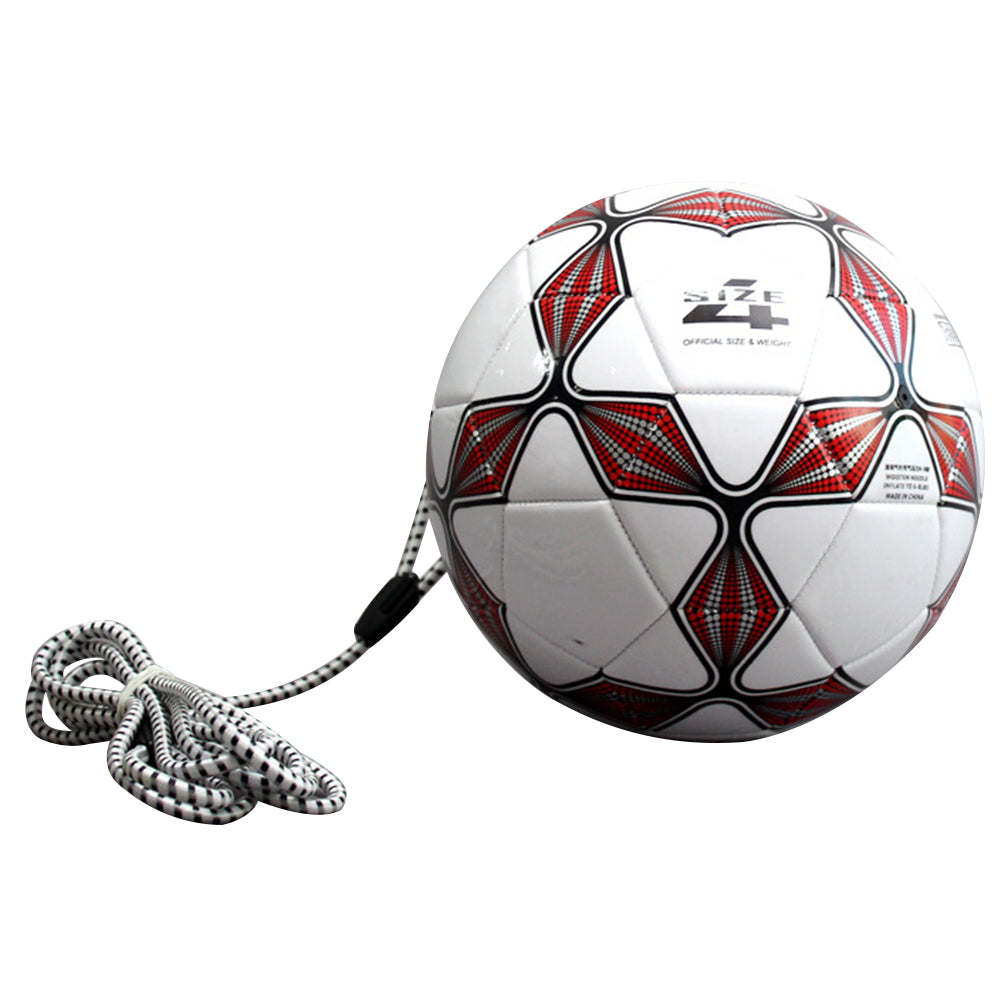 Soccer Ball with Rope Auxiliary Children Training Kick Back Football (Red)