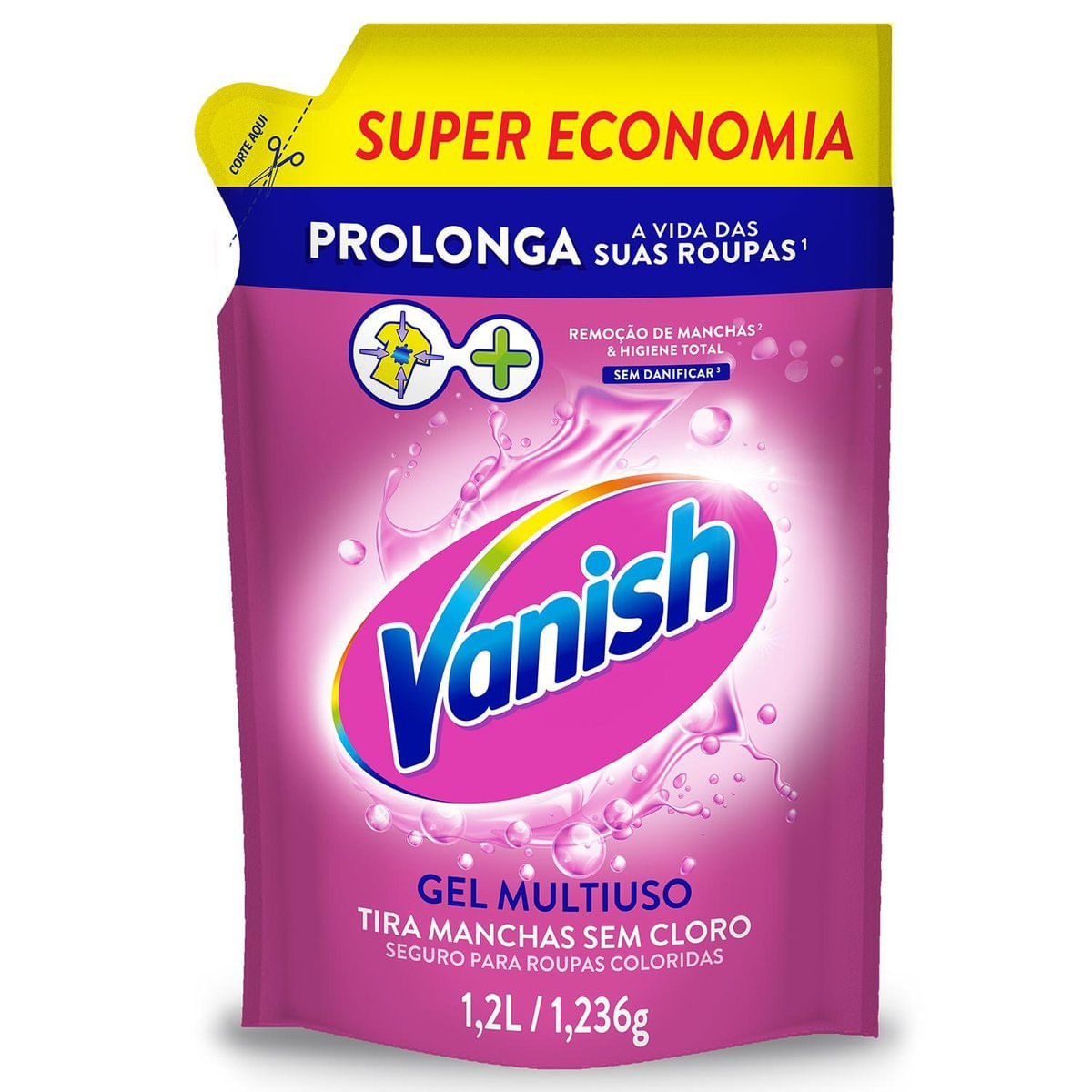 Tira Manchas Vanish Liquido Multiuso para roupas coloridas embalagem economica 1,2L
