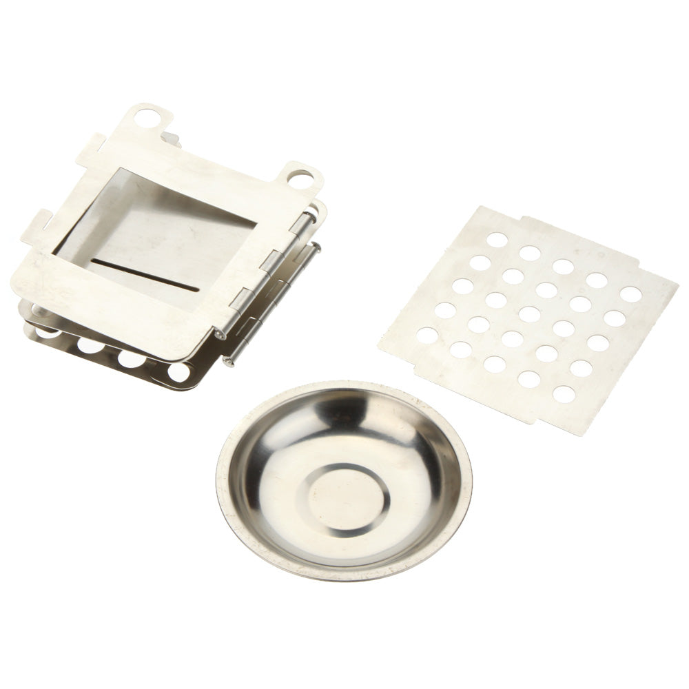 Lixada Portable Stainless Steel Lightweight Folding Wood Stove Pocket Alcohol Stove Outdoor Cooking Camping Backpacking