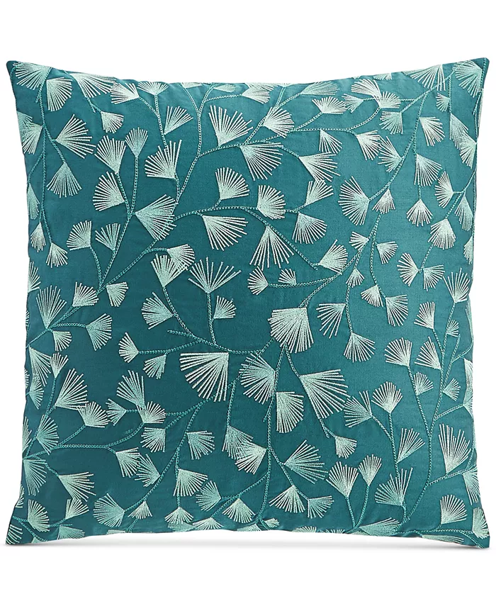 Charter Club Embroidered Ferns Decorative Pillow， 18