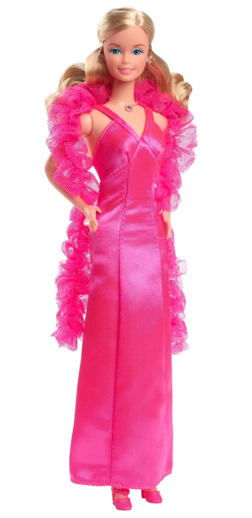 Barbie Signature 1977 Superstar Reproduction Doll in Fabulous Pink Gown with Ruffle Boa