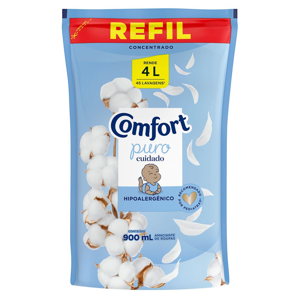 Amaciante Concentrado Comfort Puro Cuidado Refil 900ml