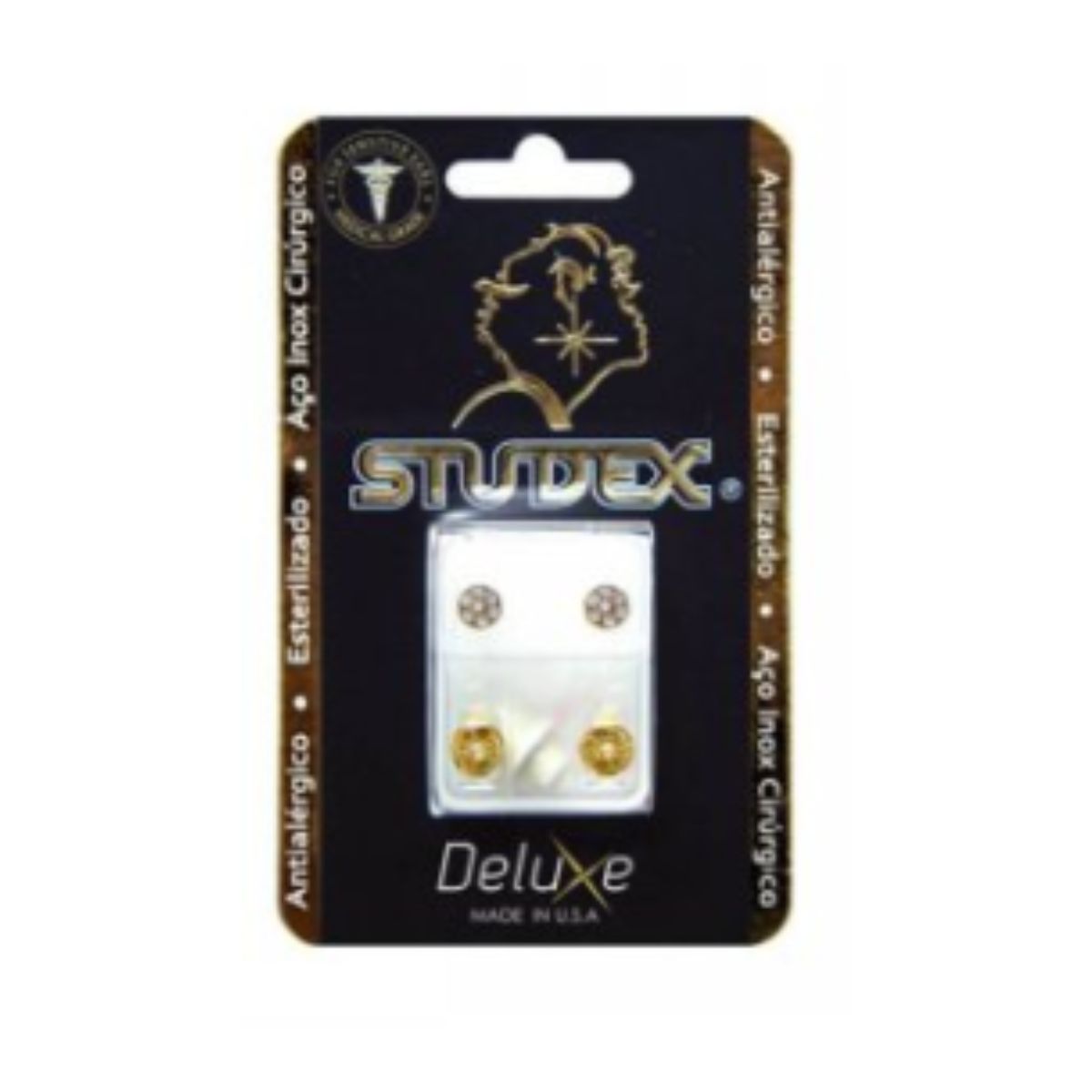 Brinco Antialergico Studex Deluxe Daisy Cristal com 1 Par