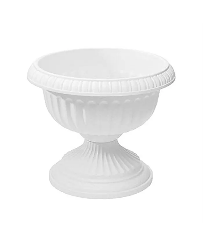 Novelty Outdoor Grecian Urn Planter Flower Pot， White， 18