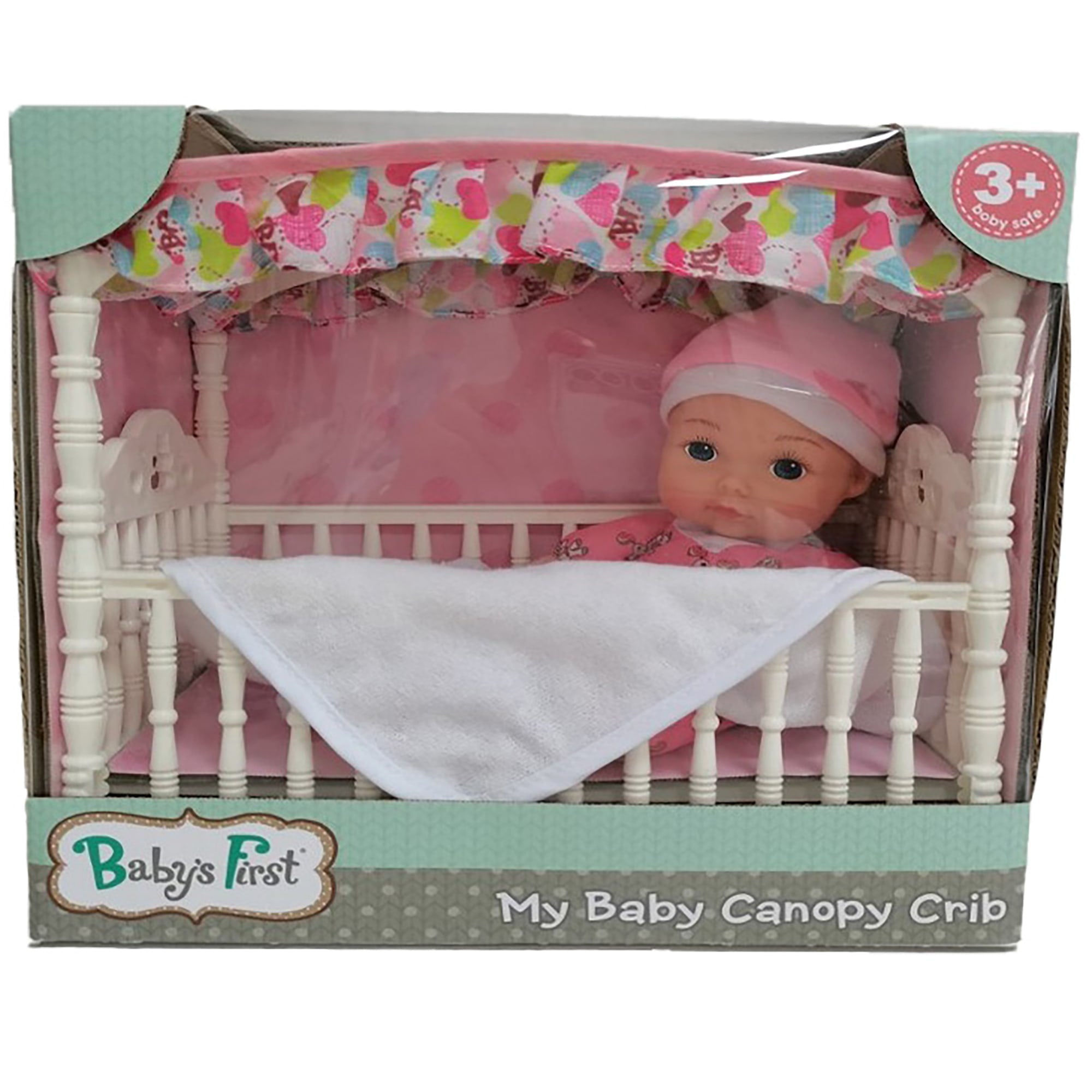 Baby's First Canopy Crib with Toy Doll - All Ages