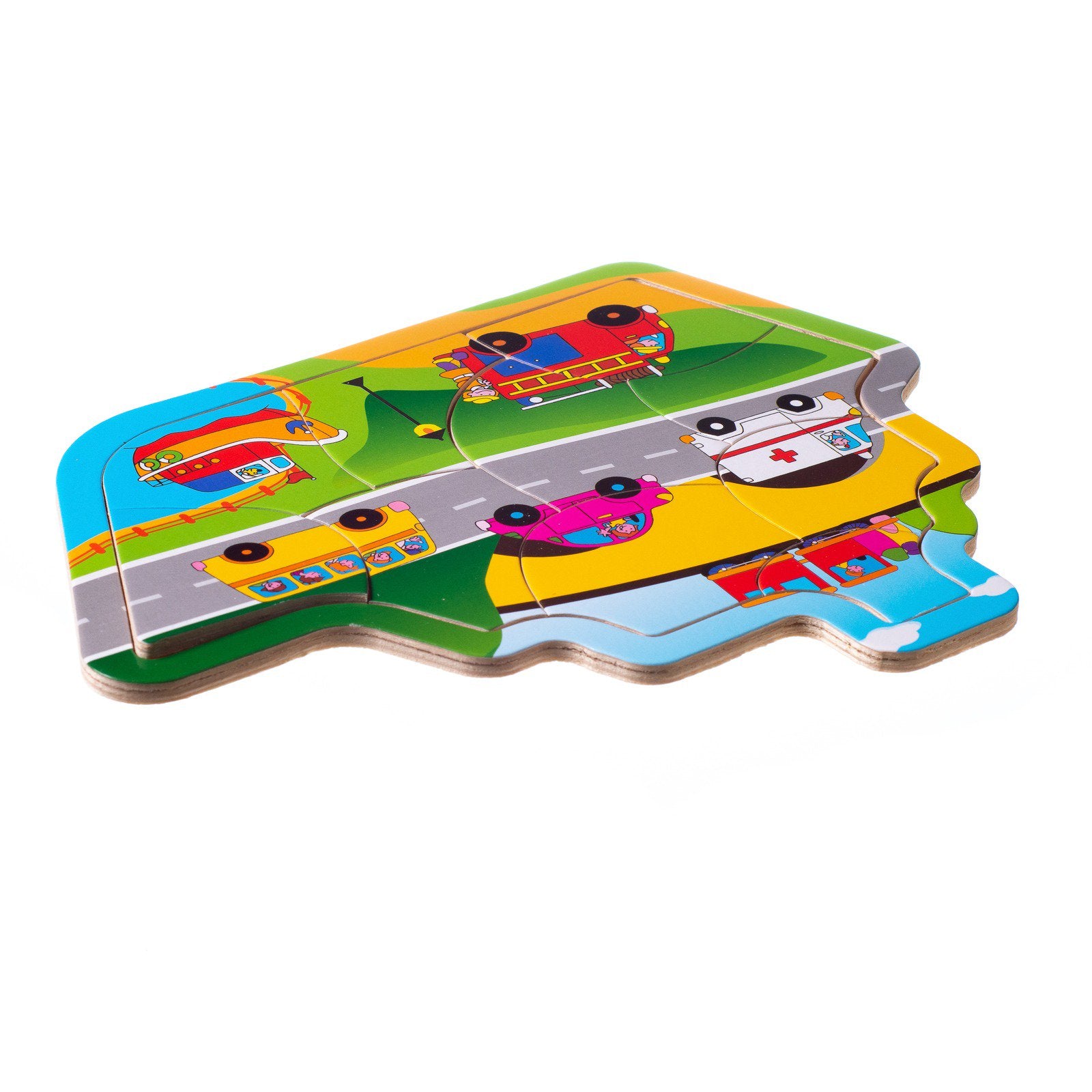 Eliiti Wooden Vehicles Jigsaw Puzzle for Boys Toddlers 2 to 4 Years Old