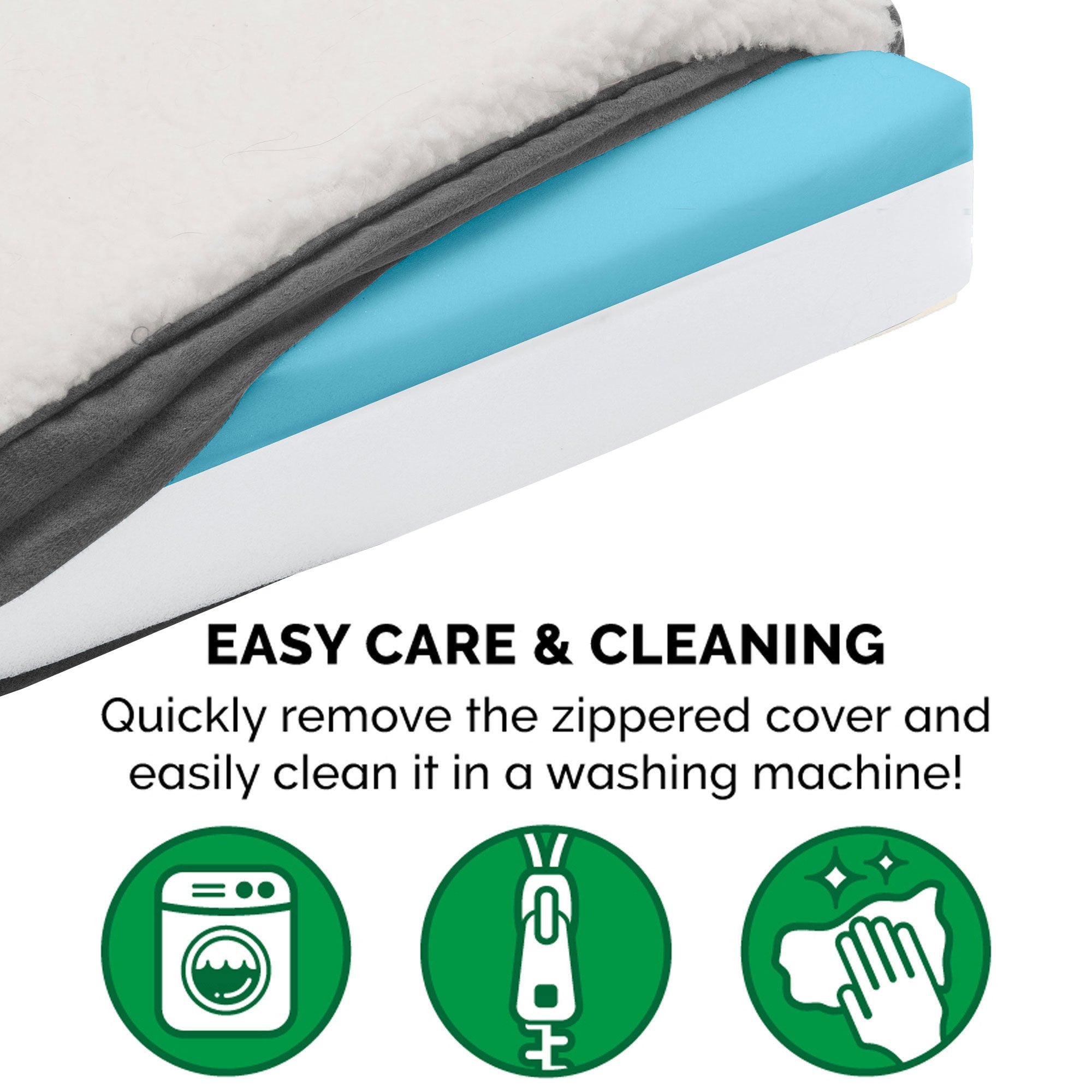 FurHaven Pet Products， Deluxe Cooling Gel Memory Foam Orthopedic Sherpa and Suede Pet Bed Mattress for Dogs and Cats， Gray， Jumbo