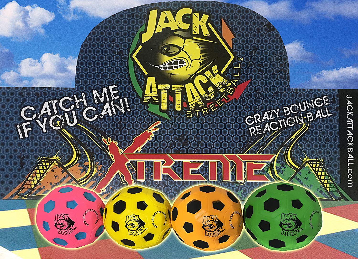 Xtreme High Bounce Rubber Ball “Street Rated” By Jack Attack (Yellow)