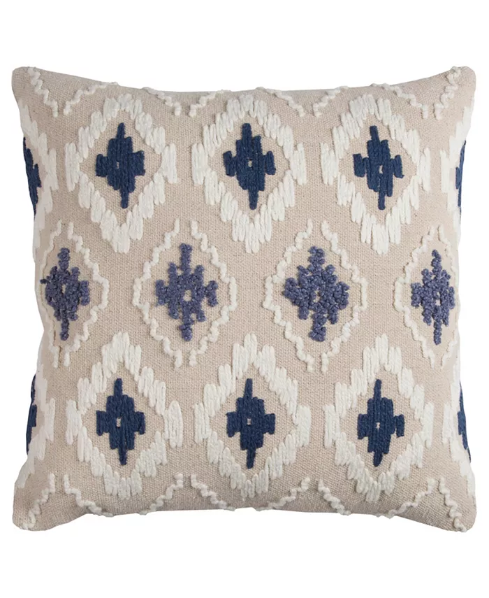 Rizzy Home Ikat Polyester Filled Decorative Pillow， 20