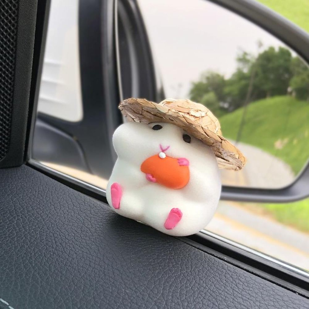 1pc Cute Statues Stealing Hamster Vehicle Interior Decor Car Accessories Auto Decorative Supplies Figurine Toy Auto Dashboard Model Hamster Action Figure Hamster Model Toy Car Oranments GREY ALMOND