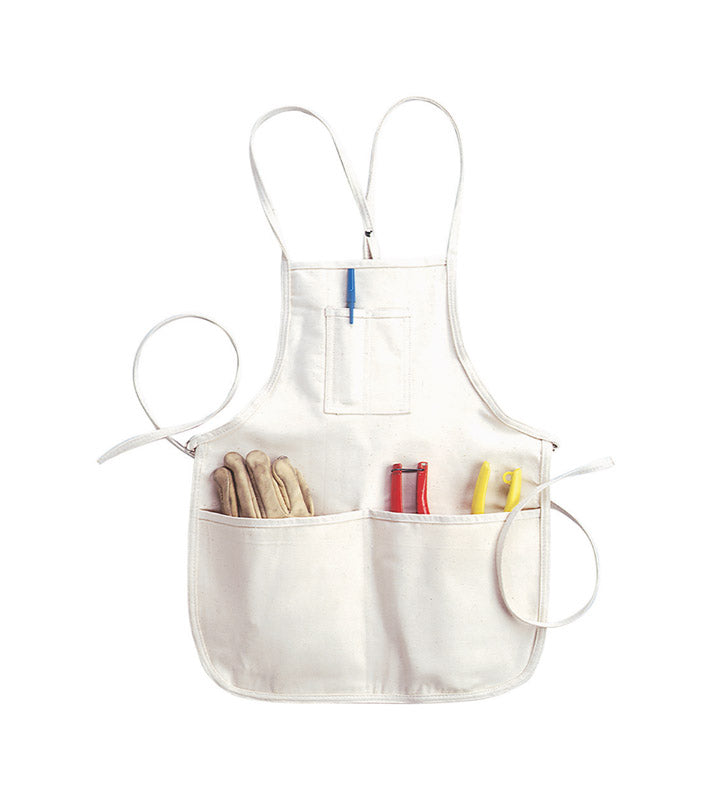 CLC CANVS APRON 4PKT WHT (Pack of 1)