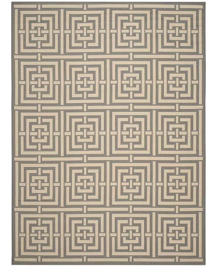 Safavieh Courtyard Gray and Cream 8' x 11' Sisal Weave Outdoor Area Rug