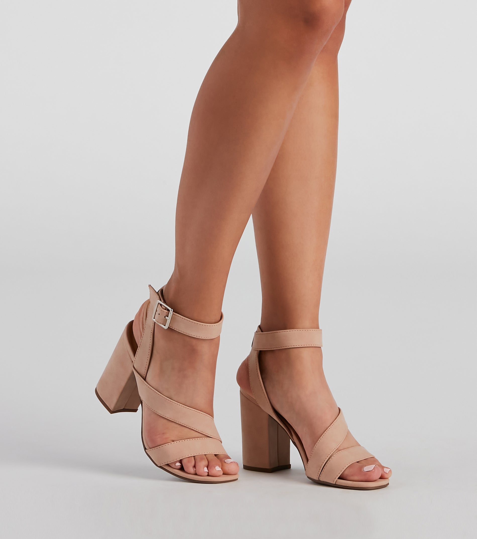 Step It Up Faux Nubuck Block Heels