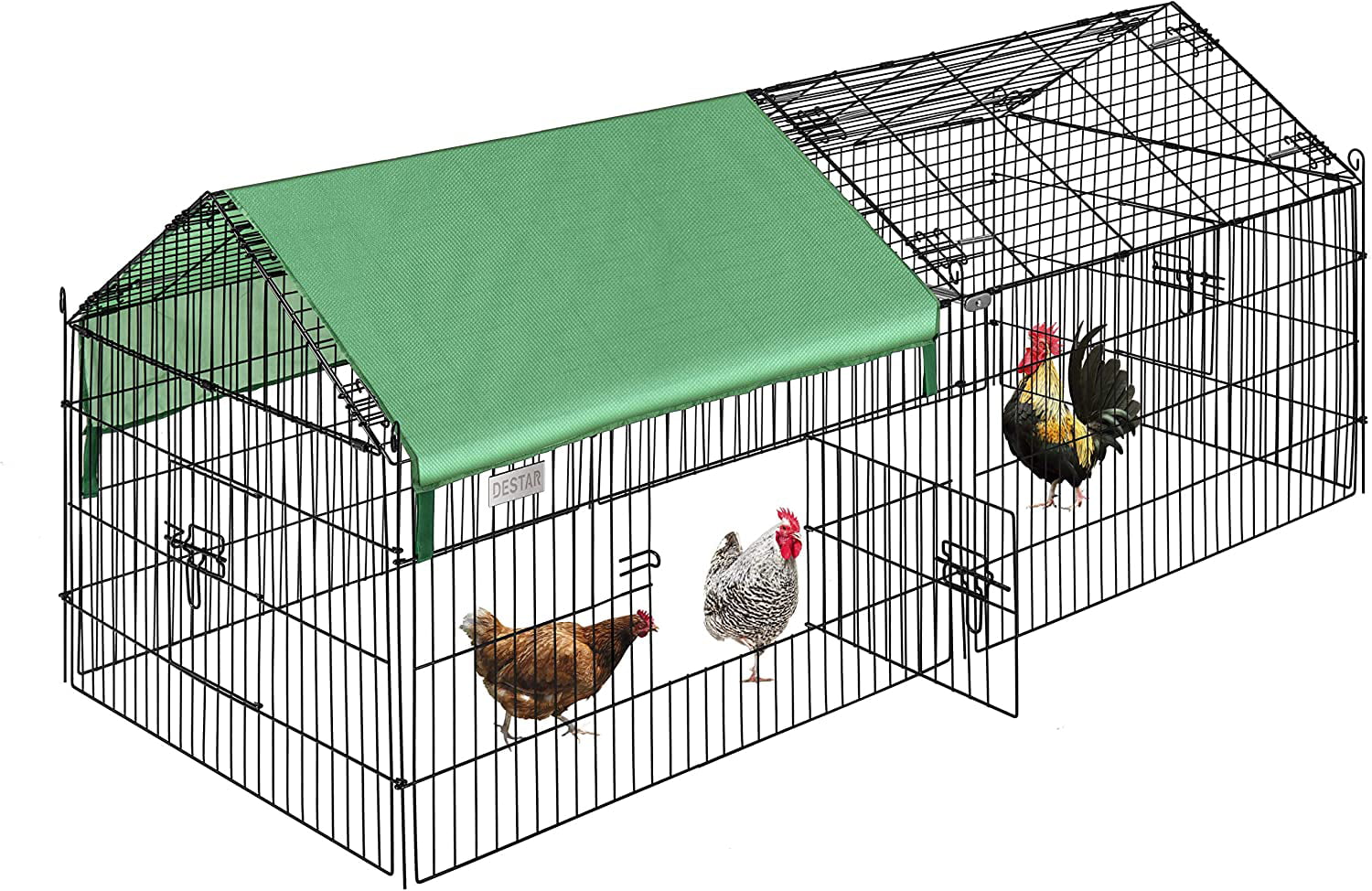 DEStar 71” x 30” Foldable Outdoor Backyard Metal Coop Chicken Cage Enclosure