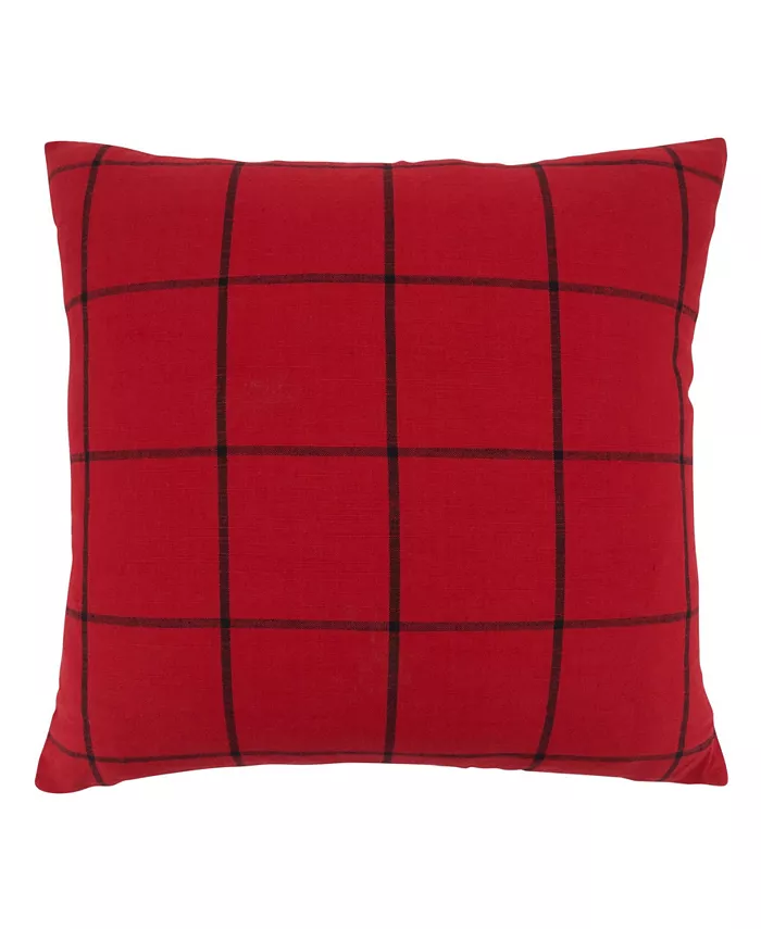 Saro Lifestyle Large Plaid Design Throw Pillow， 20