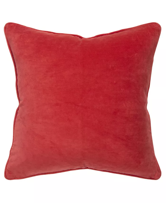 Rizzy Home Velour Solid Polyester Filled Decorative Pillow， 20