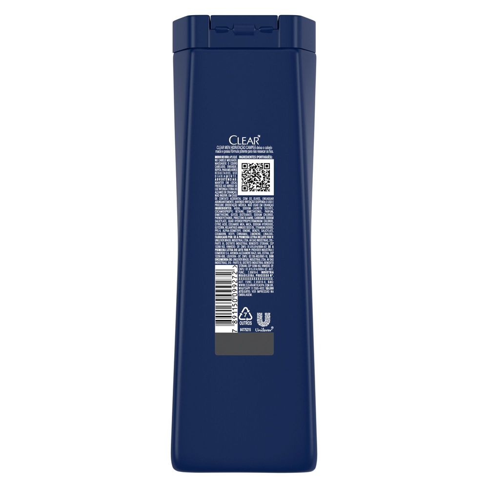 Shampoo Anticaspa Vini Jr Clear Men Hidratacao Campea 400ml