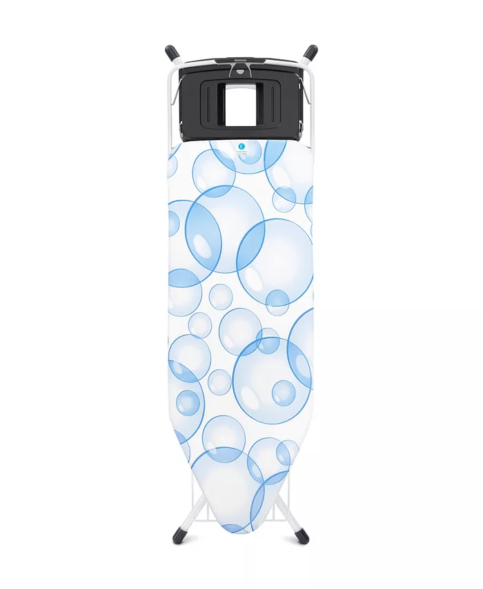 Brabantia Ironing Board with Foldable Steam Unit Holder， Perfectflow Cover and bonus Foldable Linen Rack