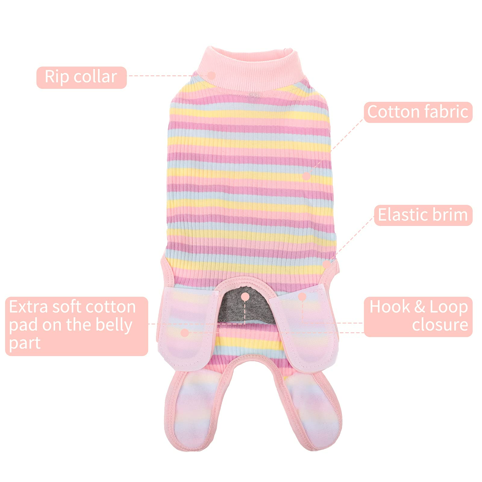 Qbleev Recovery Suit for Dogs After Surgery，Pet Cone E-Collar Bandages Alternative Recovery Vest， Post-Operative Clothes.Professional Surgical Pet Wear for Abdominal Wounds and Weaning