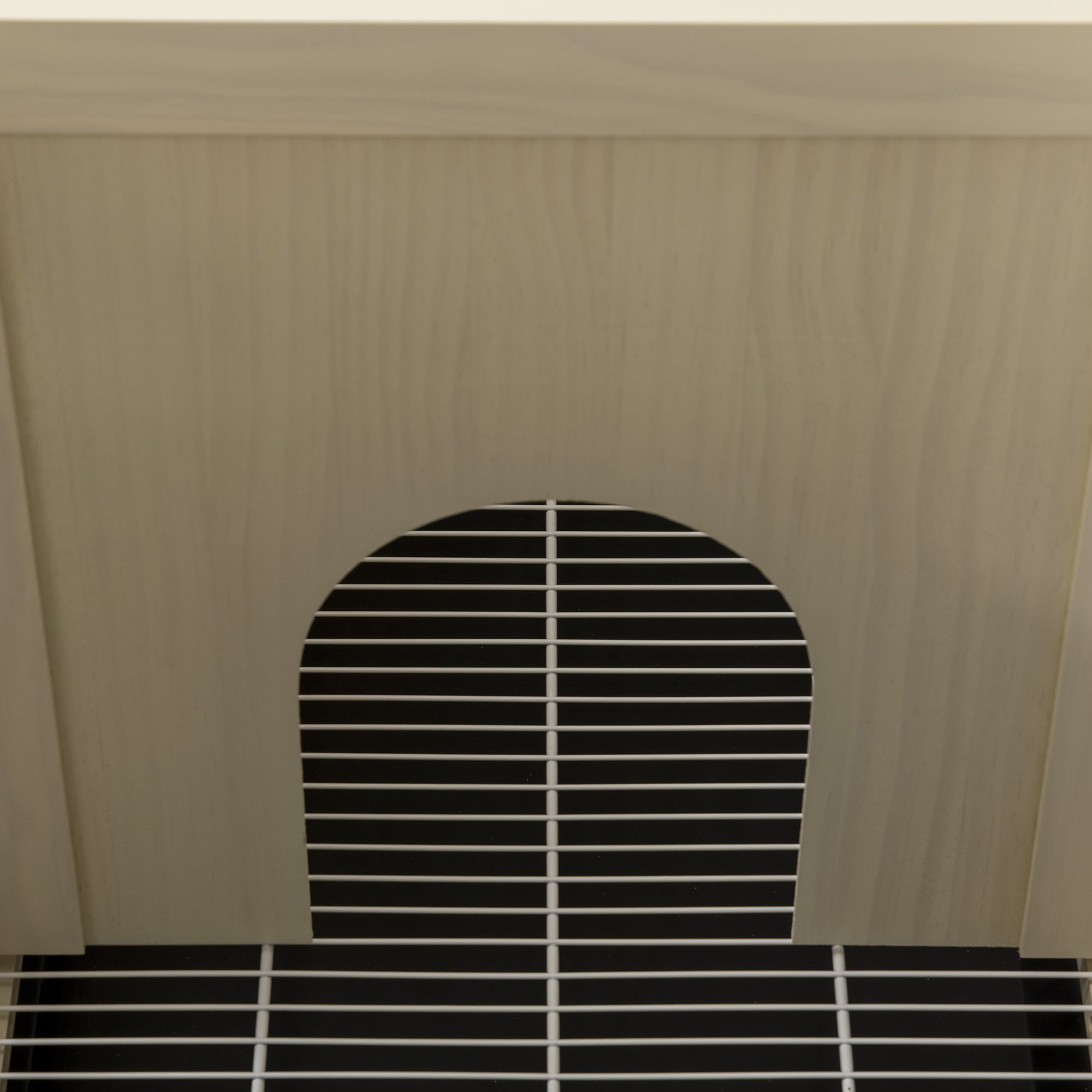 PawHut Small Rabbit Hutch Indoor Bunny Cage on Wheels， Rabbit Habitat with Tough Pinewood， Openable Top， Rabbit Cage Inside， 37.5