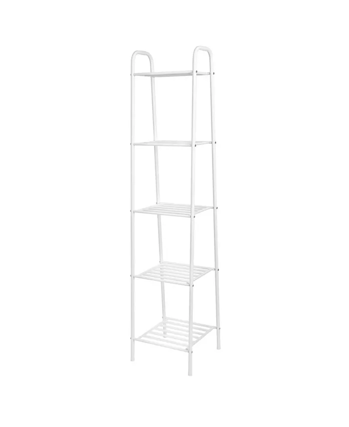 Honey Can Do 5-Tier Matte White Metal Wire Shelving Unit
