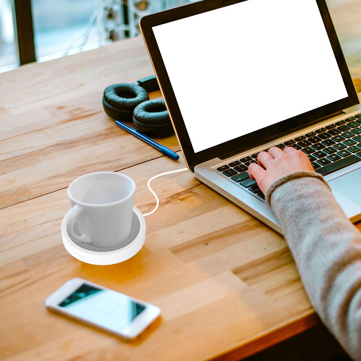 Electric Coffee Mug Warmer 5V 10W USB Rechargeable Coffee Cup Heater Portable Heating Coaster Waterproof Tea