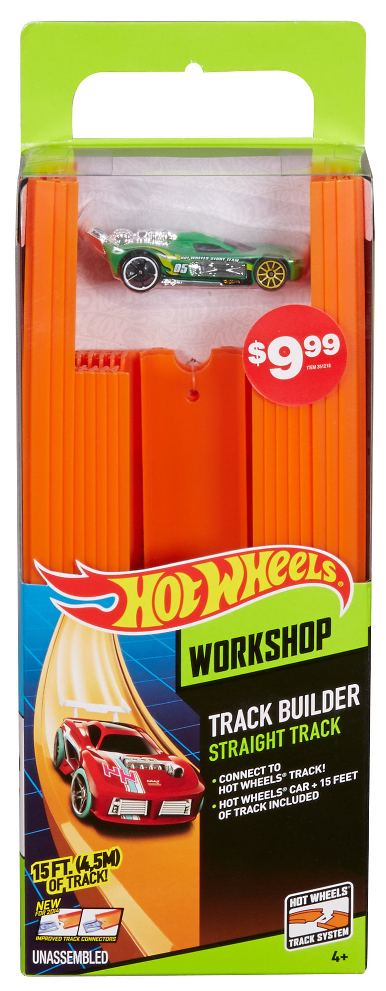 Hot Wheels Track Builder Straight Track With Car