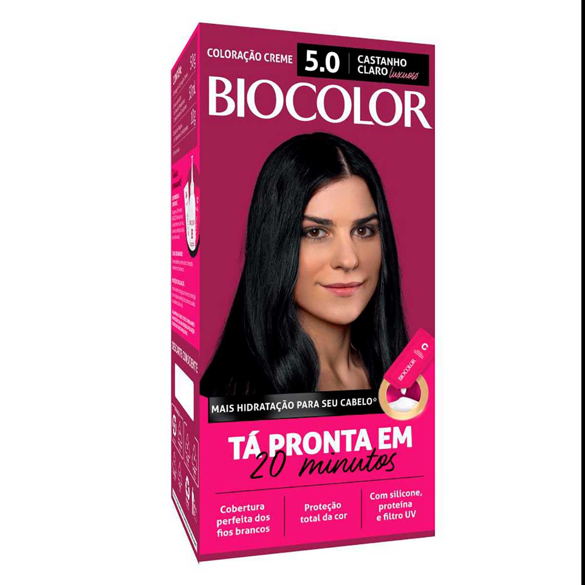 Tinta de Cabelo Biocolor Mini Kit Castanho Claro Luxuoso 5.0