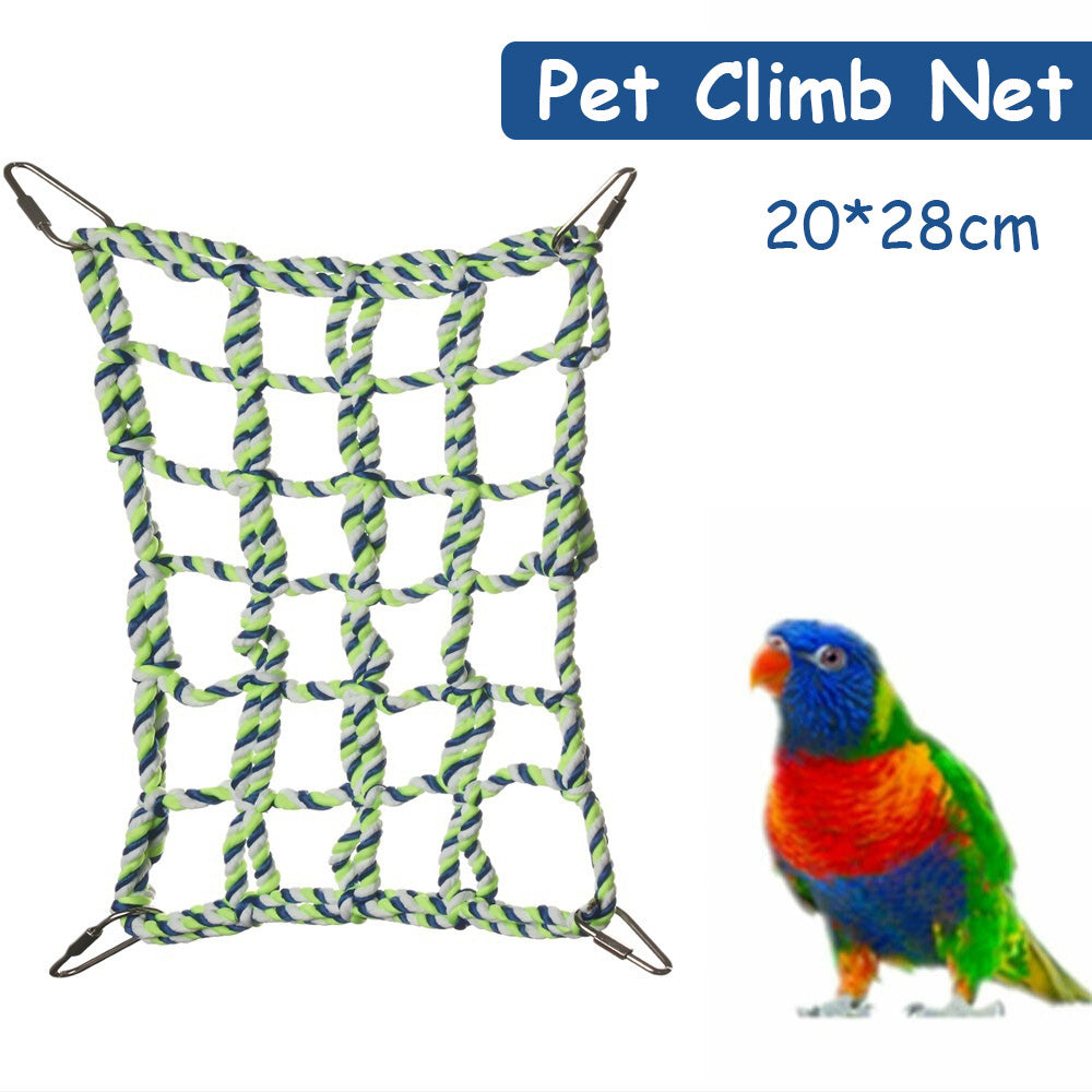 Ferret Macaw Swing Rope Game Parrot Small Animal Pet Supplies Climbing Ladder Hanging Net Bird Toy GREEN