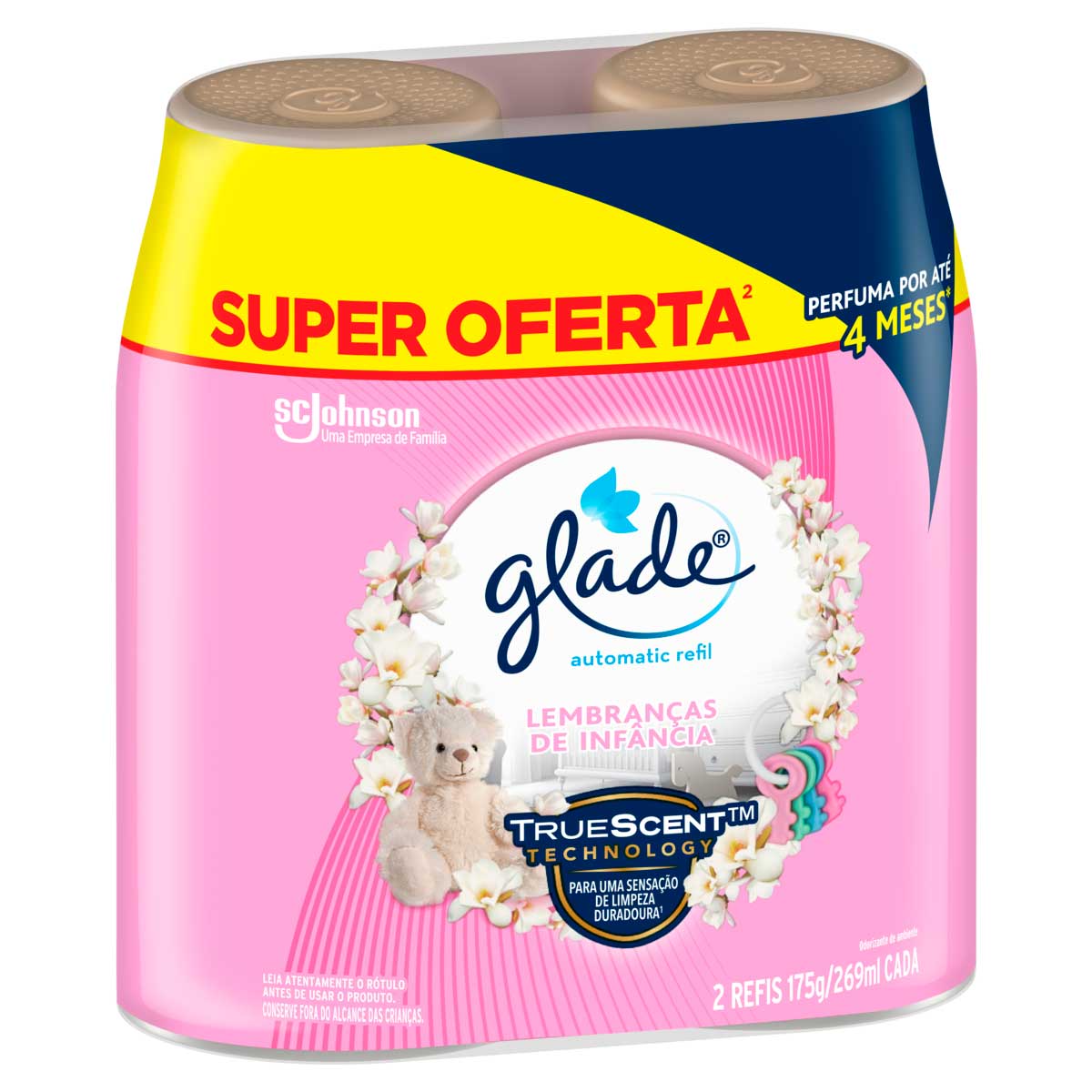 Pack Odorizador de Ambiente Lembrancas de Infancia Glade Automatic Frasco 2 Unidades 260ml Cada Spray Refil Super Oferta