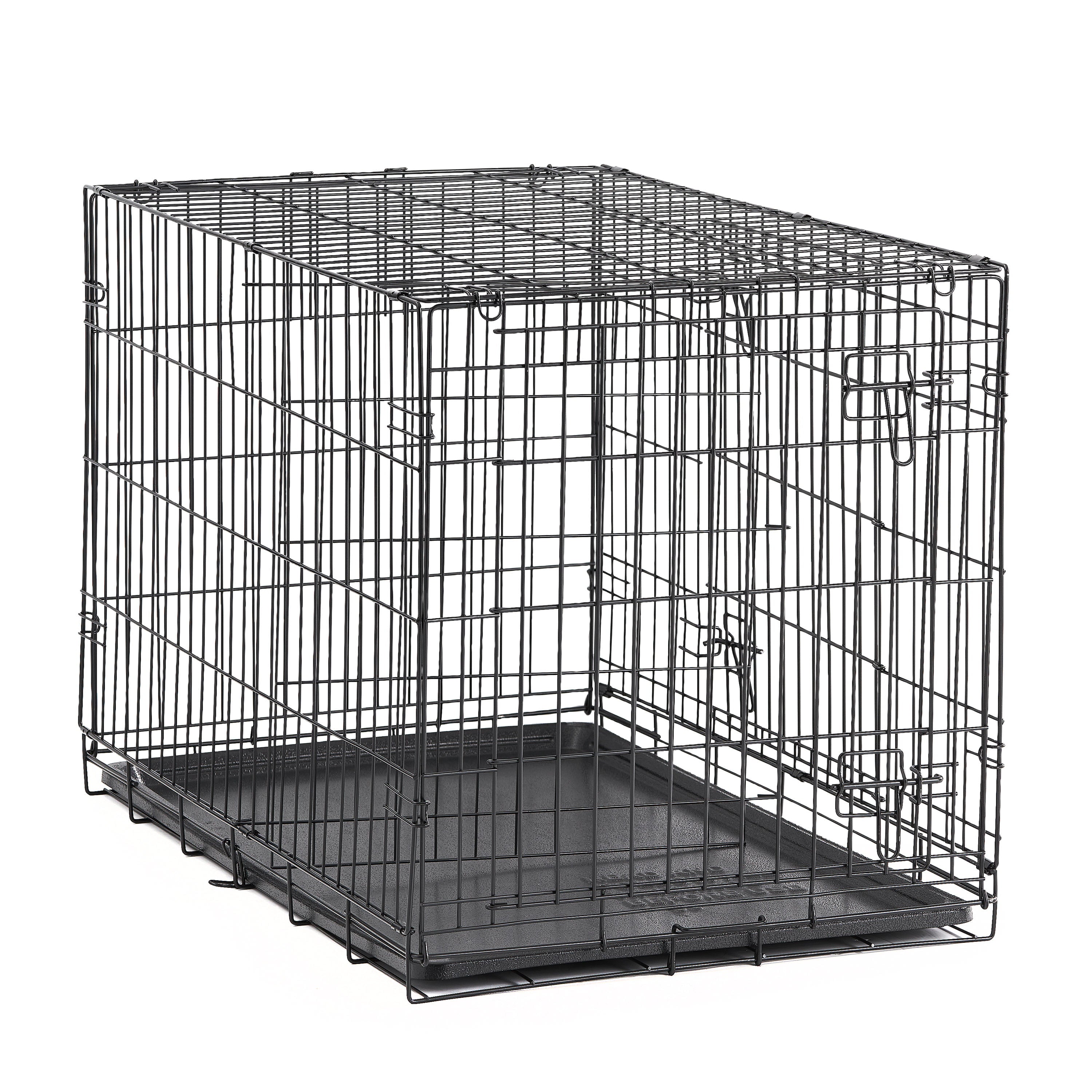 generic Double-Door Foldable Metal Wire Dog Crate with Divider and Tray， X-Large， 42