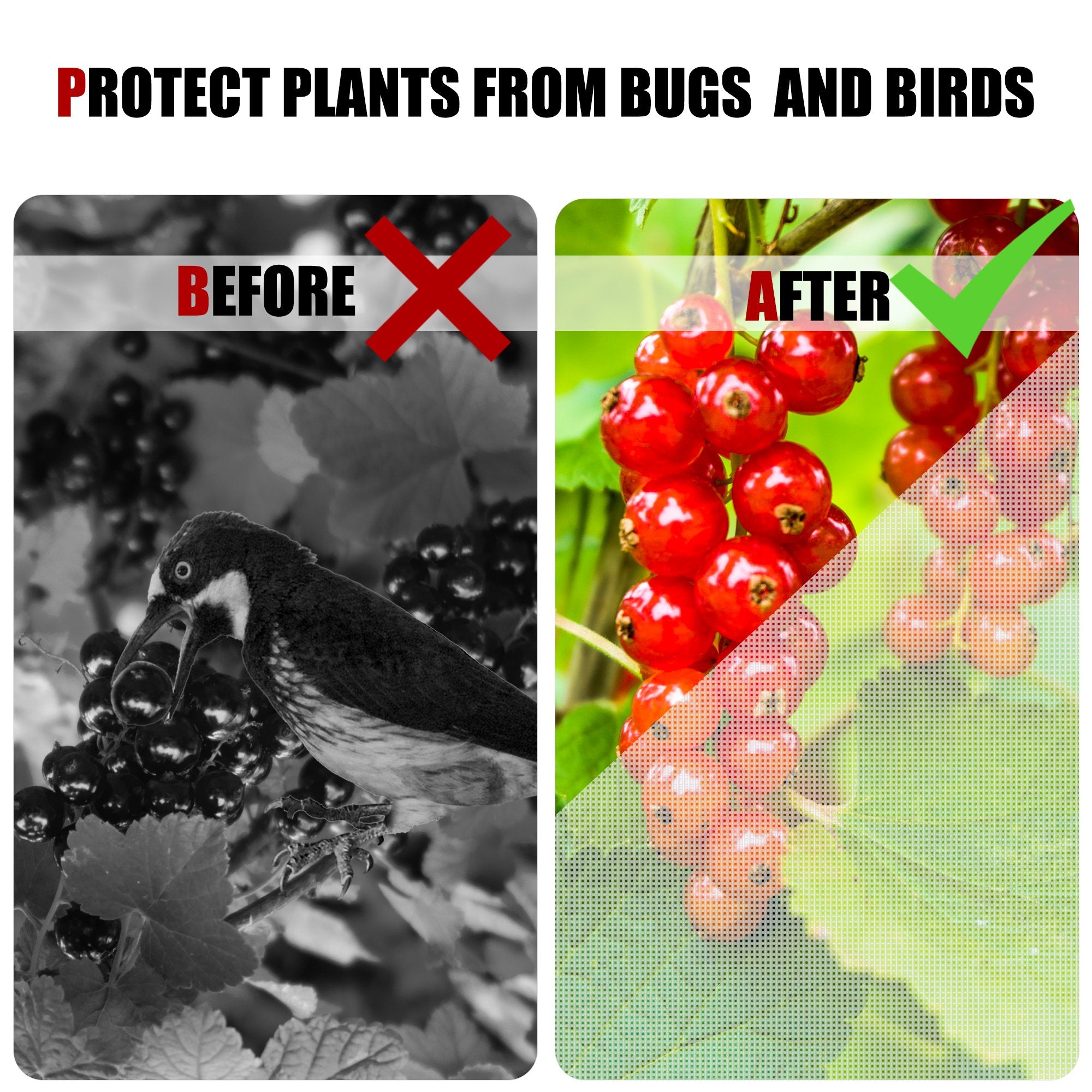 6.5Ft x 10Ft Mosquito Garden Bug Insect Against Netting Barrier Bird Hunting Net