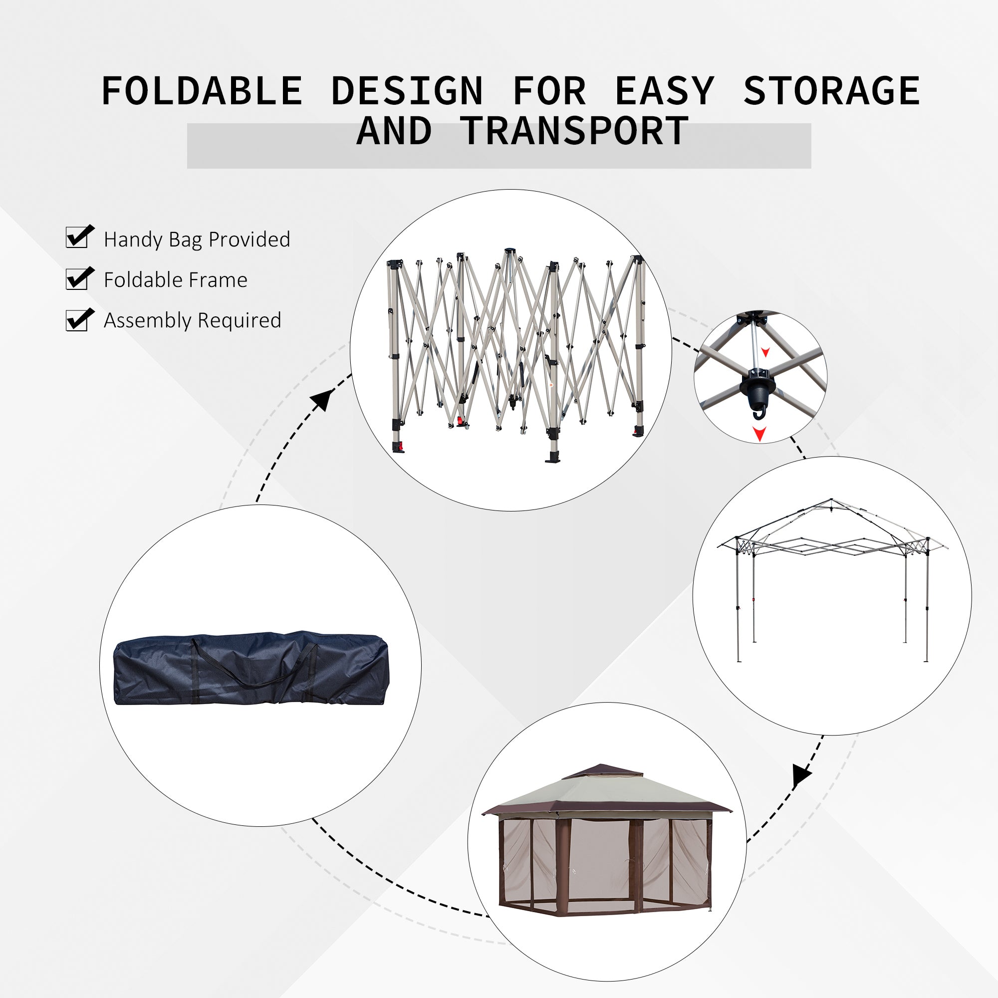 Outsunny 12' x 12' Pop Up Canopy Tent with Netting and Carry Bag, Instant Sun Shelter, Tents for Parties, Height Adjustable, for Outdoor, Garden, Patio, Beige