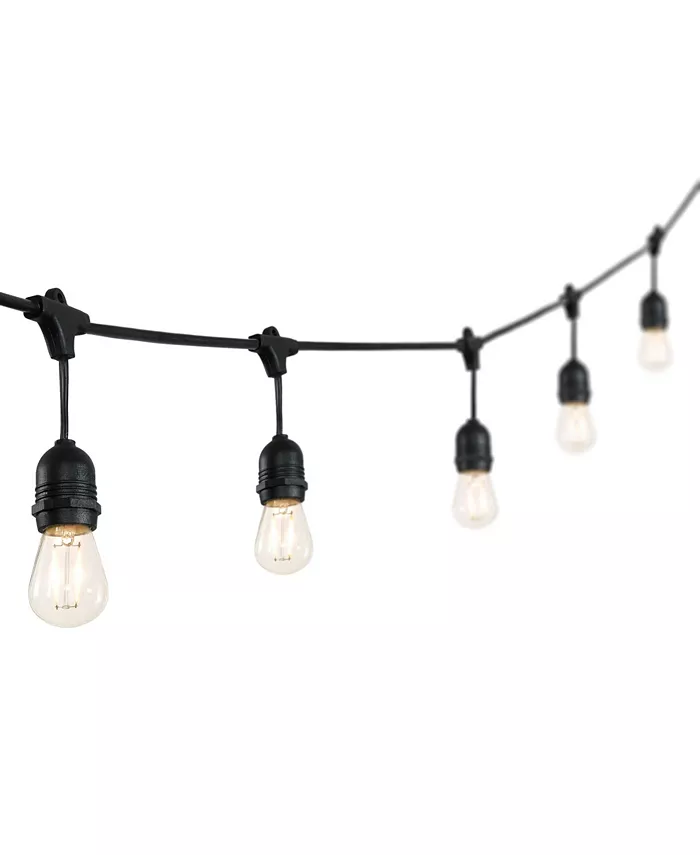 JONATHAN Y 15-Light Indoor and Outdoor Rustic Industrial LED S14 Edison Bulb String Lights