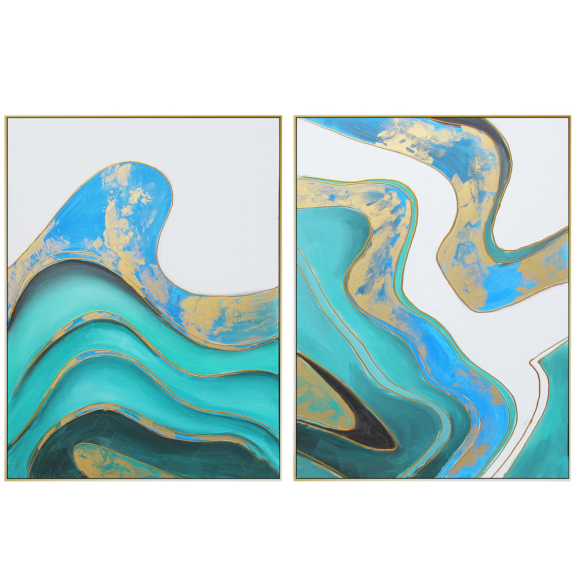 Set Of 2  Handpainted Art Painting With  Frame So898 180X130 Soap0066