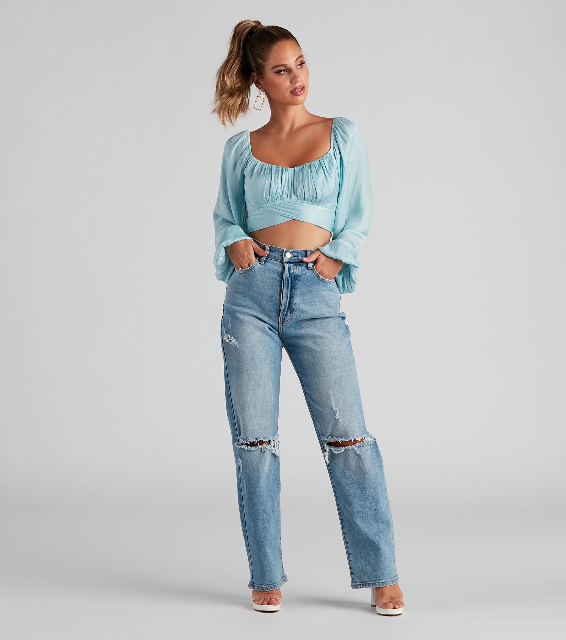 Sweet And Flirty Satin Crop Top